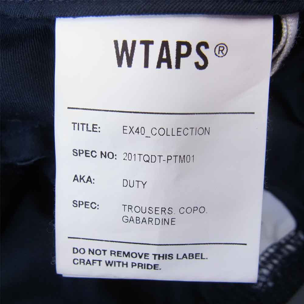 WTAPS ダブルタップス 20SS 201TQDT-PTM01  TROUSERS. COPO. GABARDINE トラウザーズ  ネイビー系 2【中古】