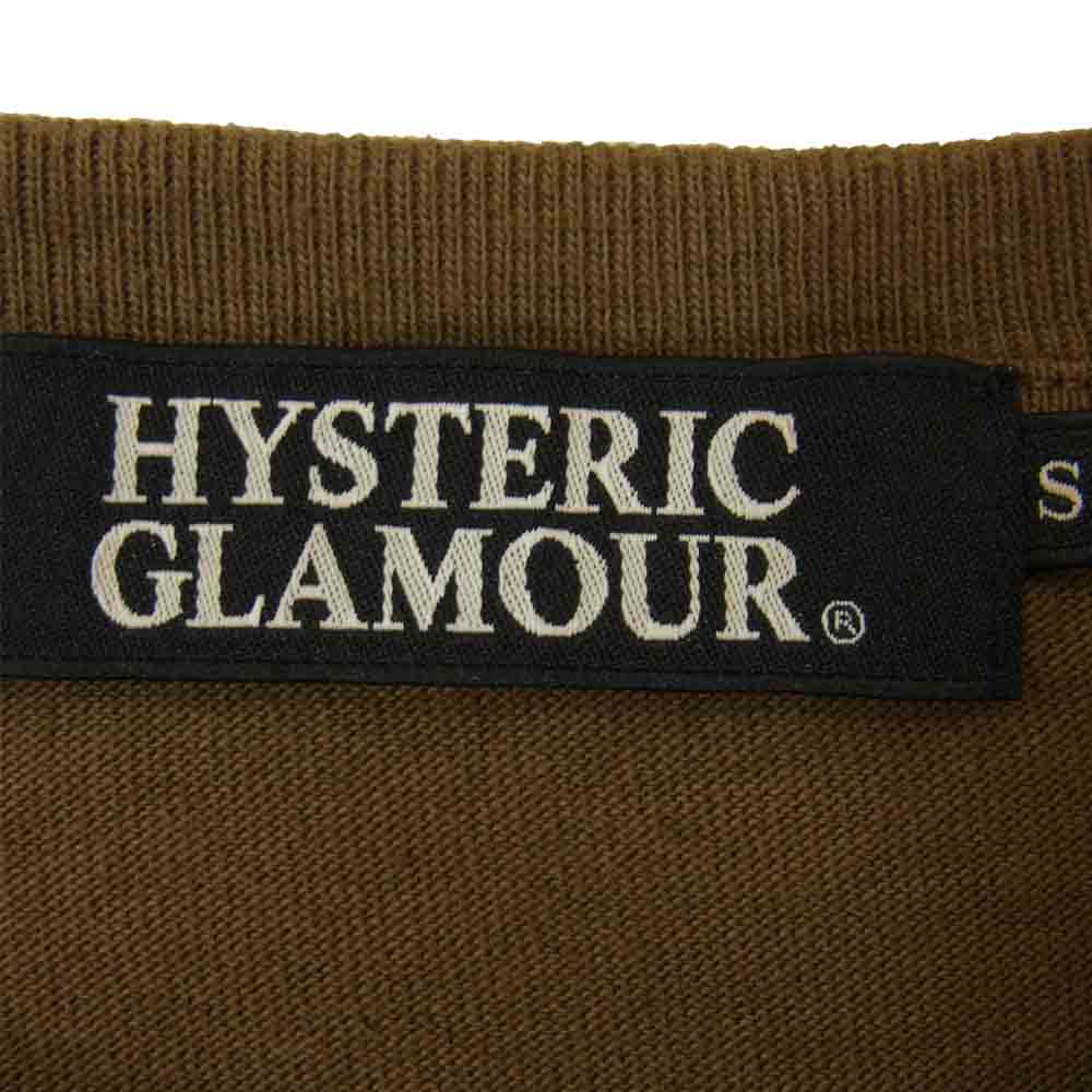 HYSTERIC GLAMOUR ヒステリックグラマー 0243CL01 ガール プリント 長袖 カットソー ブラウン系 S【中古】