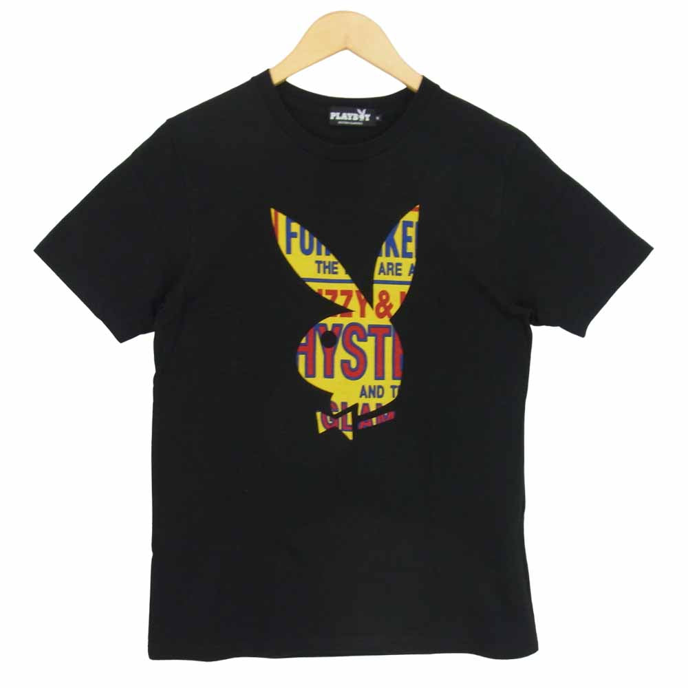 HYSTERIC GLAMOUR ヒステリックグラマー 1281CT05 PLAYBOY プレイボーイ プリント Tシャツ ブラック ブラック系 S【中古】