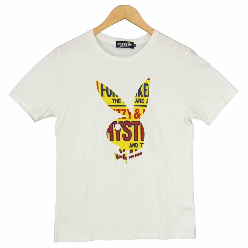 HYSTERIC GLAMOUR ヒステリックグラマー 1281CT05 PLAYBOY プレイボーイ プリント Tシャツ ホワイト ホワイト系 S【中古】