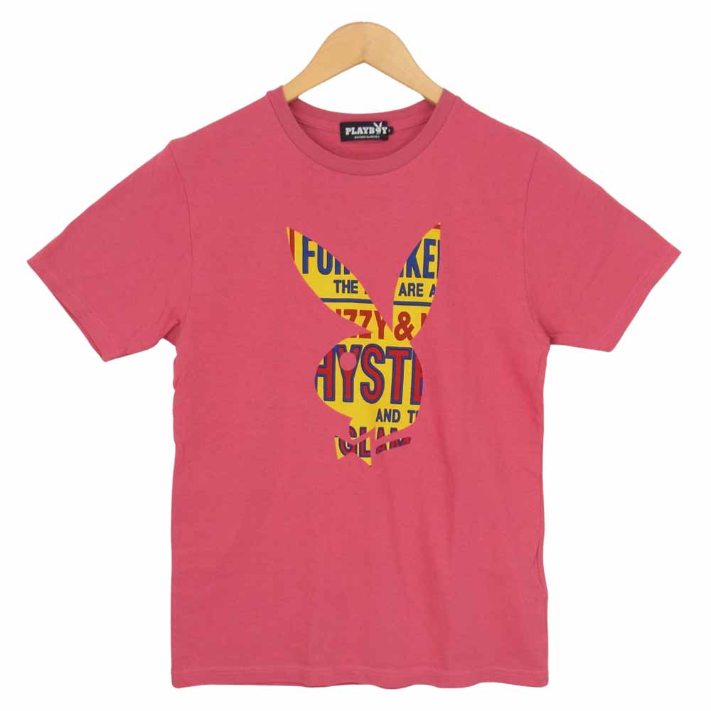 HYSTERIC GLAMOUR ヒステリックグラマー 1281CT05 PLAYBOY プレイボーイ プリント Tシャツ ピンク ピンク系 S【中古】