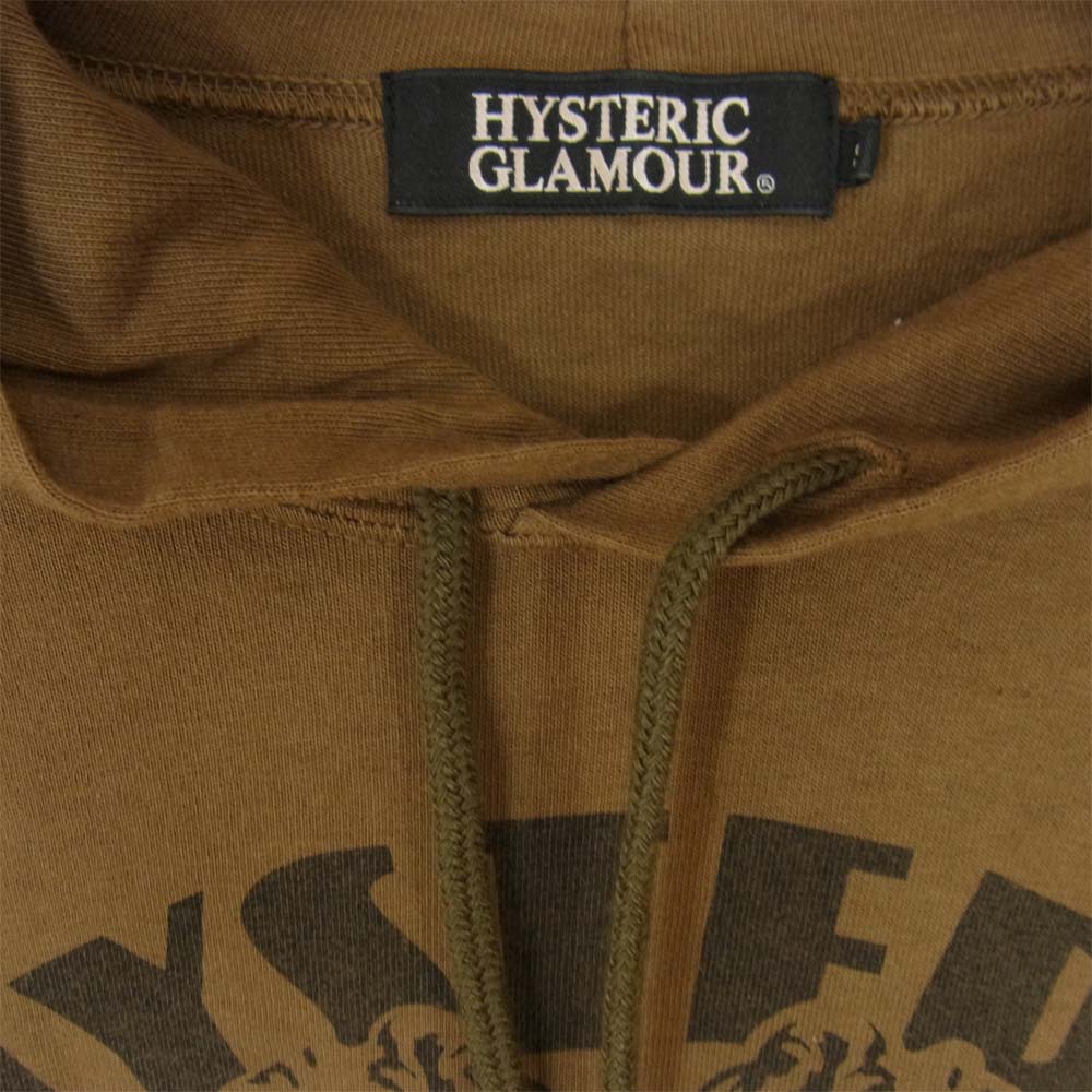 HYSTERIC GLAMOUR ヒステリックグラマー 0243CF01 SUNDAY MORNING FEVER pt PK パーカー ブラウン系 S【中古】