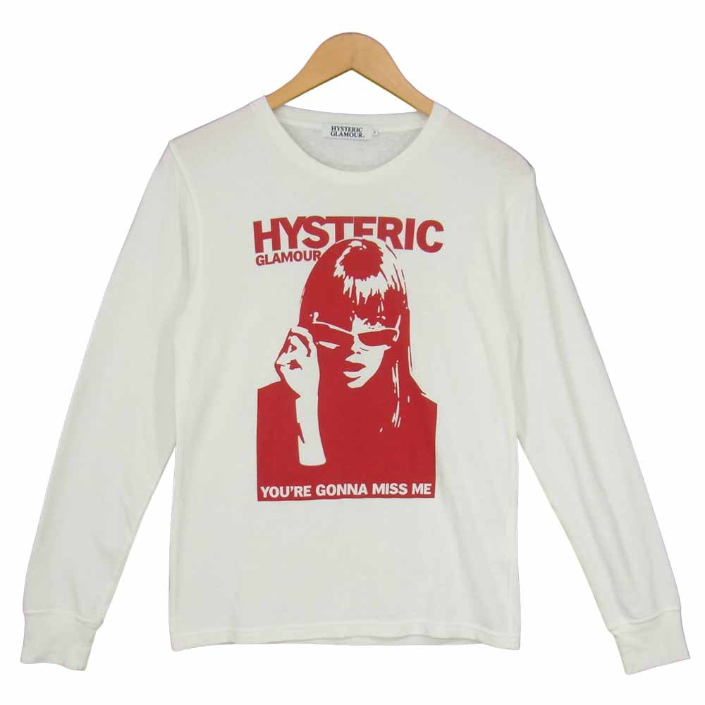 HYSTERIC GLAMOUR ヒステリックグラマー 0241CL09 GONNA MISS ME 長袖Tシャツ ホワイト系 S【中古】