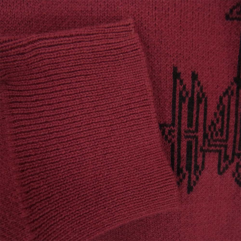 HYSTERIC GLAMOUR ヒステリックグラマー 17AW 02173NS07 METAL 総柄 ジャカード プルオーバー ニット エンジ系 S【中古】