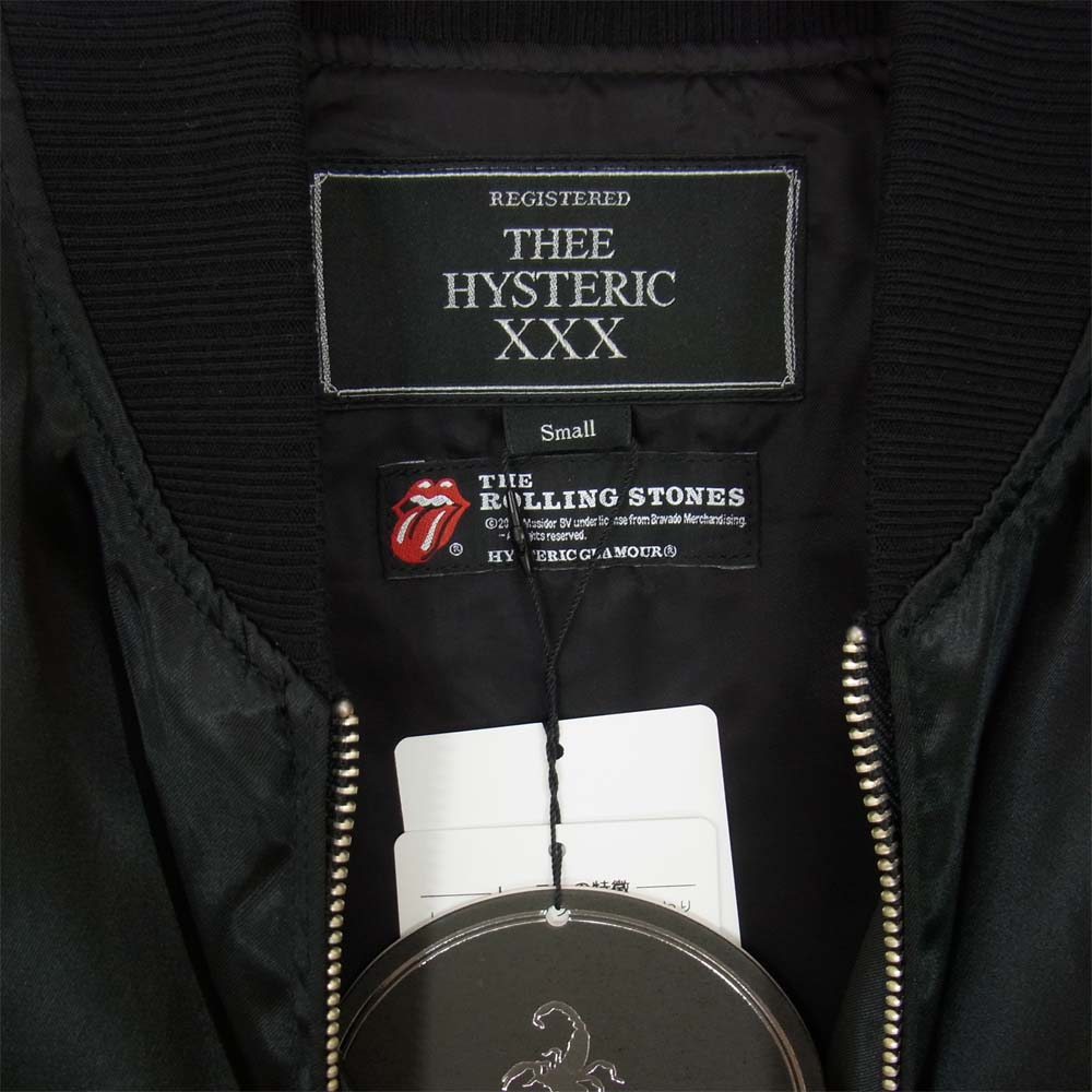 HYSTERIC GLAMOUR ヒステリックグラマー 0621AB03296 XXX トリプルエックス Rolling Stones ローリングストーンズ スーベニア ブルゾン ブラック系 S【新古品】【未使用】【中古】