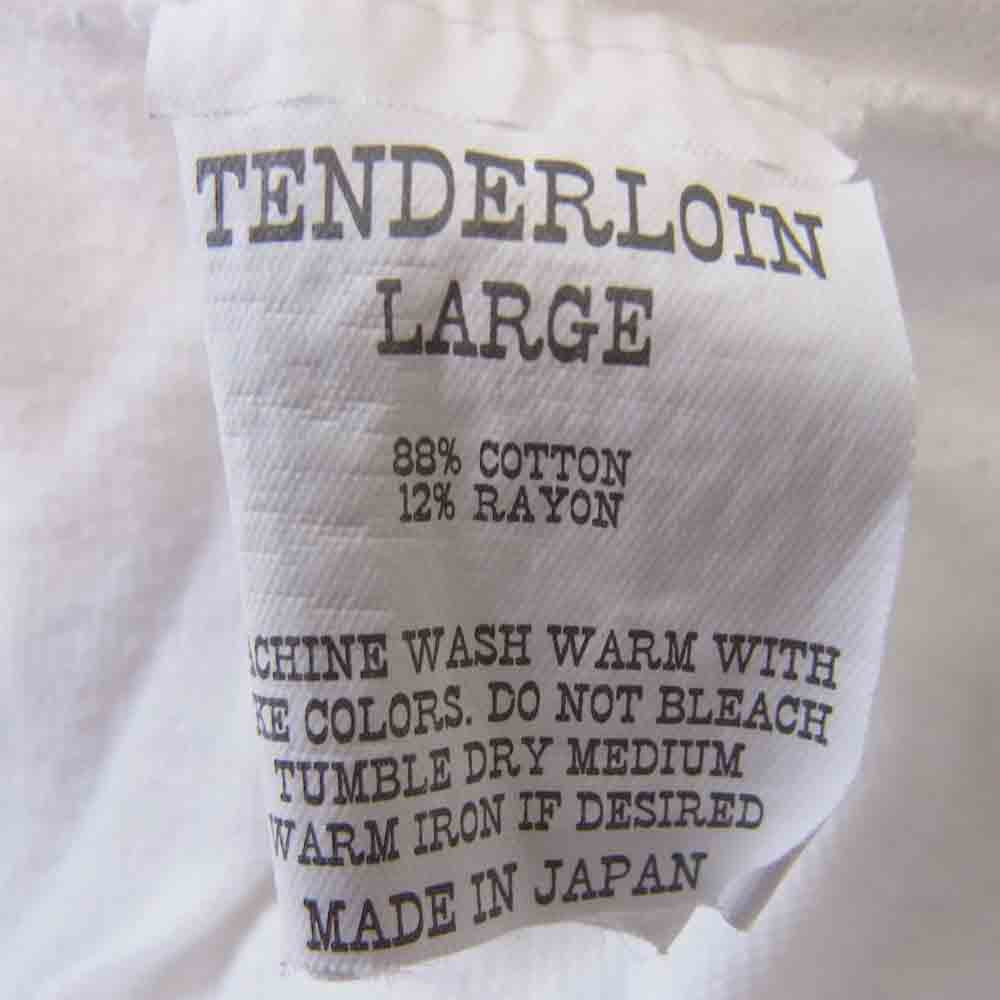 TENDERLOIN テンダーロイン クルーネック 染み込みプリント Tシャツ ホワイト系 L【中古】