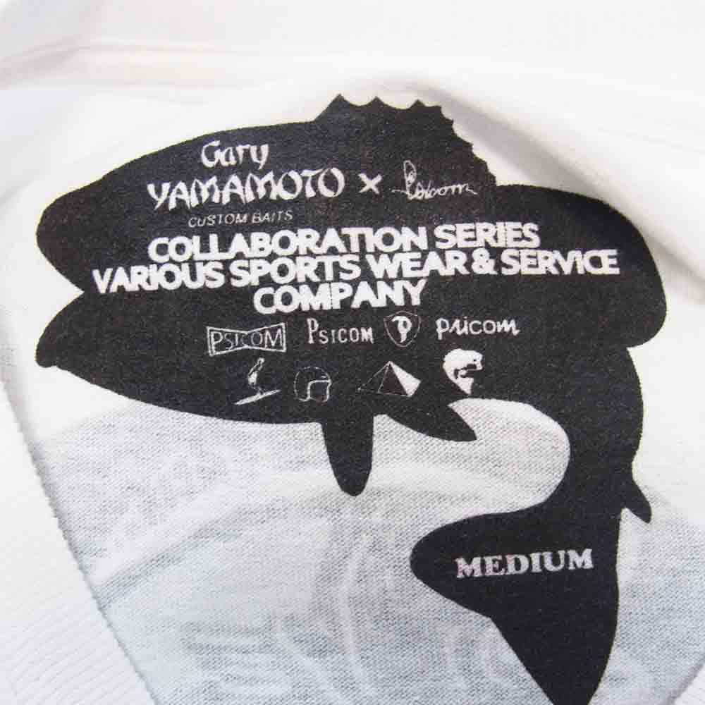 Psicom サイコム × Gary YAMAMOTO ゲーリーヤマモト プリント ポケット Tシャツ ホワイト系 M【中古】