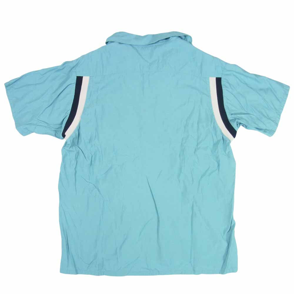 STYLE EYES スタイルアイズ WITH RIBS S/S RAYON BOWLING SHIRT リブ ボーリングシャツ レーヨン オープンカラー ライトブルー系 M【美品】【中古】
