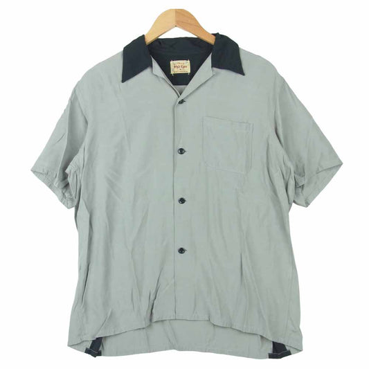 STYLE EYES スタイルアイズ SE38614 RAYON BOWLING SHIRT TWO TONE ボーリングシャツ オープンカラー 開襟 半袖 シャツ グレー系 M【美品】【中古】