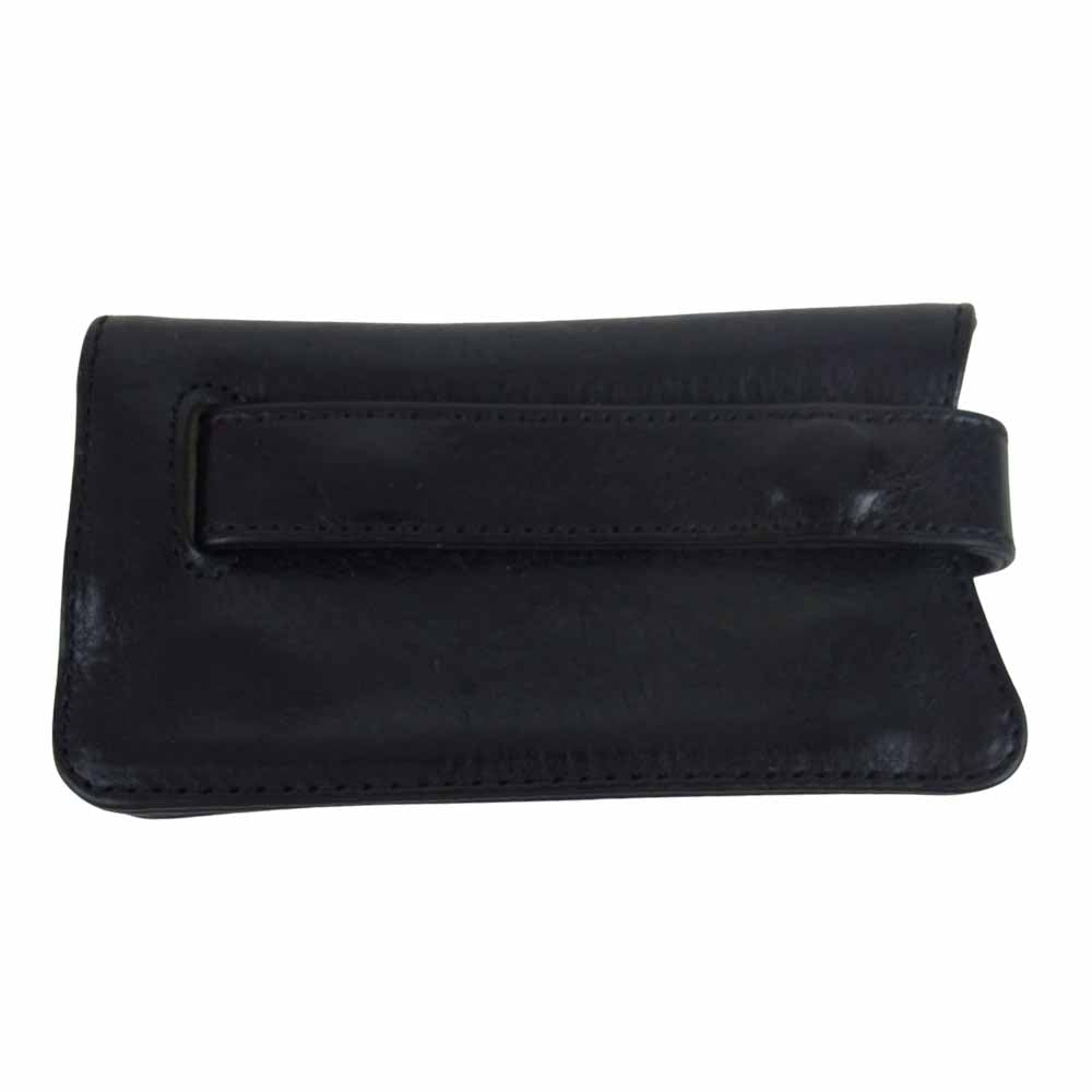 CHROME HEARTS クロムハーツ（原本無） クロスボール ボタン レザー キーケース ブラック系【中古】