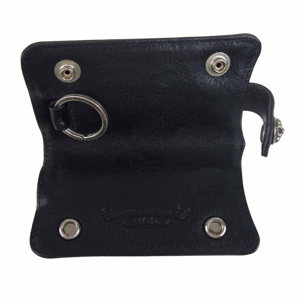 CHROME HEARTS クロムハーツ（原本無） クロスボール ボタン レザー キーケース ブラック系【中古】