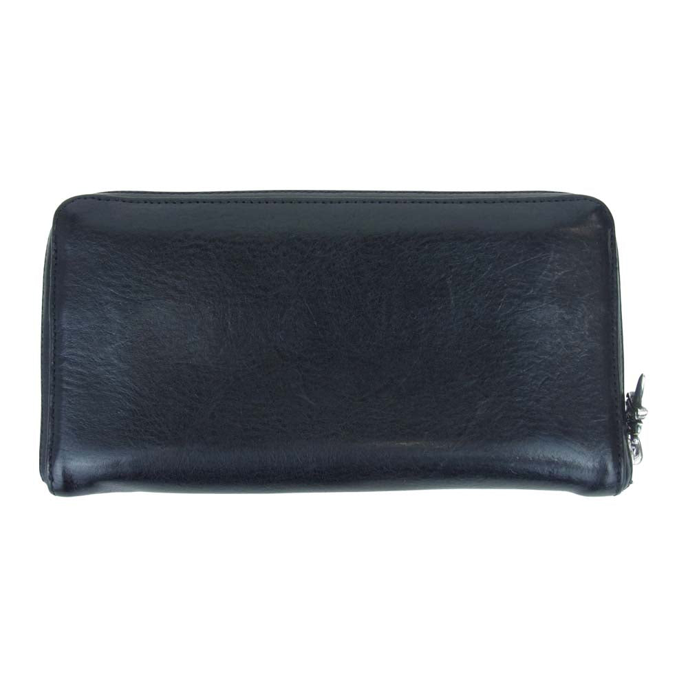 CHROME HEARTS クロムハーツ（原本有） REC F ZIP SCRL LABEL スクロールラベル レザー ウォレット ブラック系【中古】