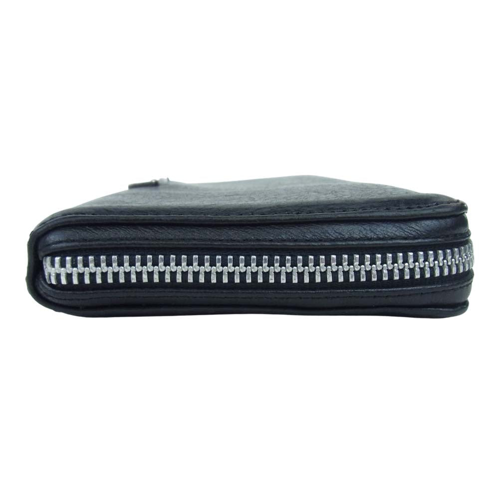 CHROME HEARTS クロムハーツ（原本有） REC F ZIP SCRL LABEL スクロールラベル レザー ウォレット ブラック系【中古】