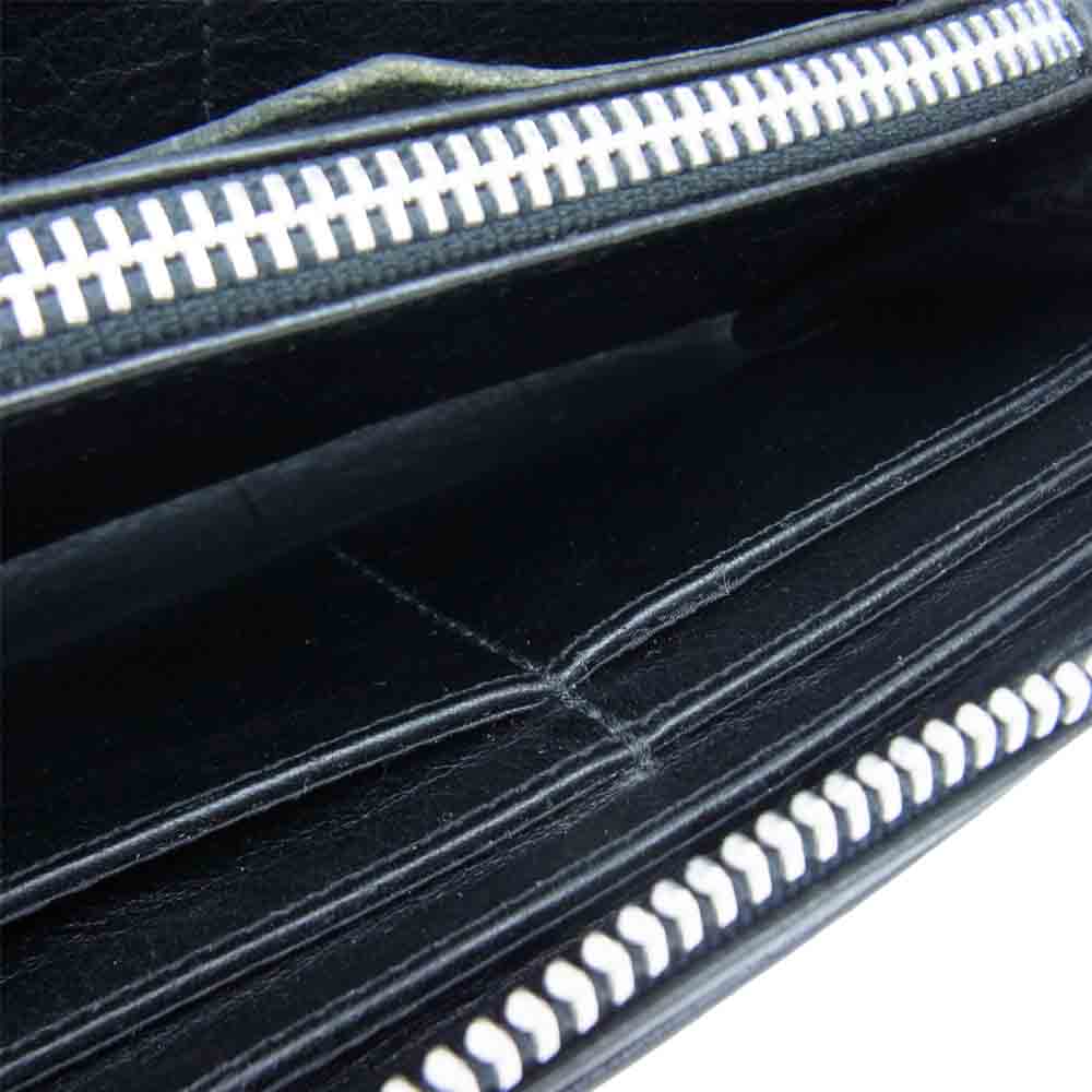 CHROME HEARTS クロムハーツ（原本有） REC F ZIP SCRL LABEL スクロールラベル レザー ウォレット ブラック系【中古】