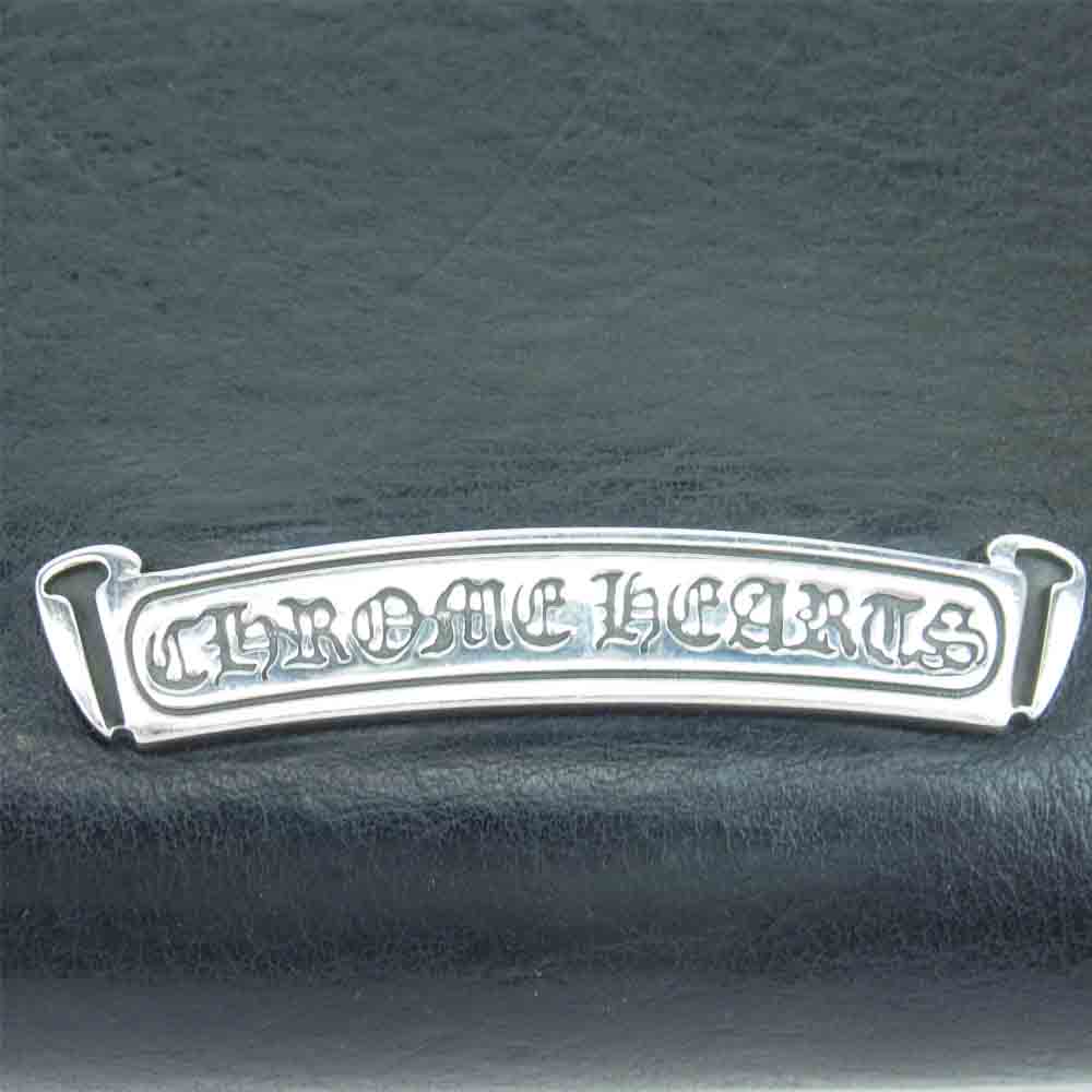 CHROME HEARTS クロムハーツ（原本有） REC F ZIP SCRL LABEL スクロールラベル レザー ウォレット ブラック系【中古】