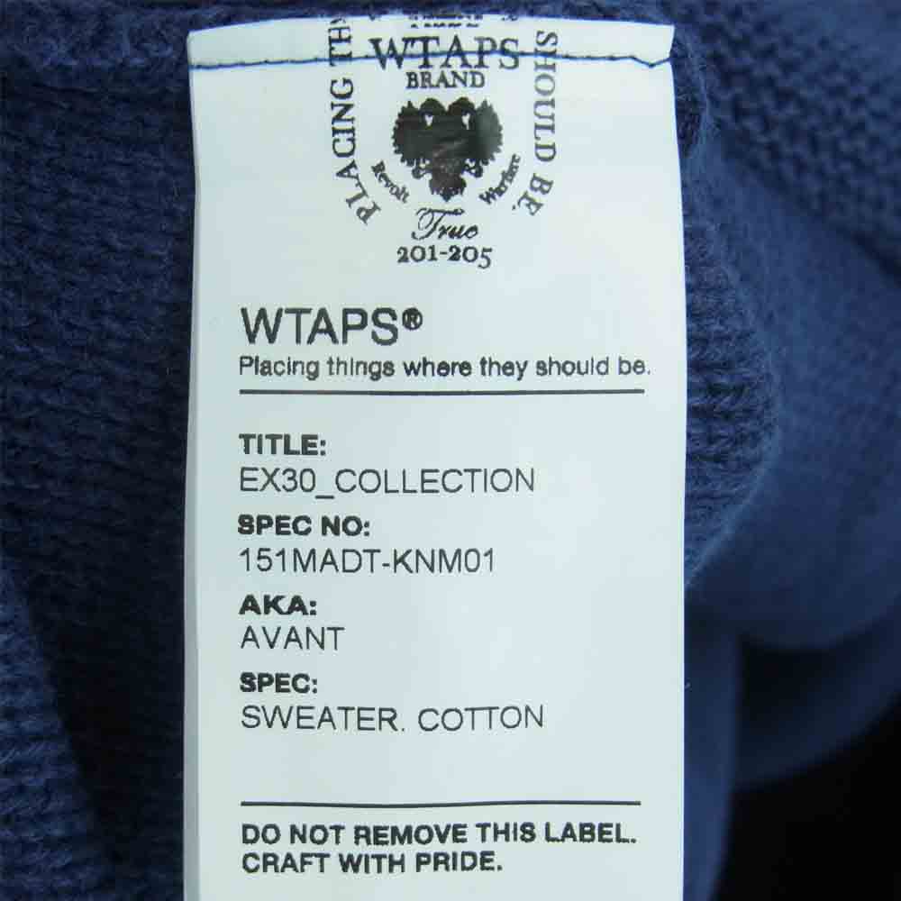 WTAPS ダブルタップス 15SS 151MADT-KNM01 AVANT SWEATER ニット セーター コットン 日本製 ブルー系【中古】