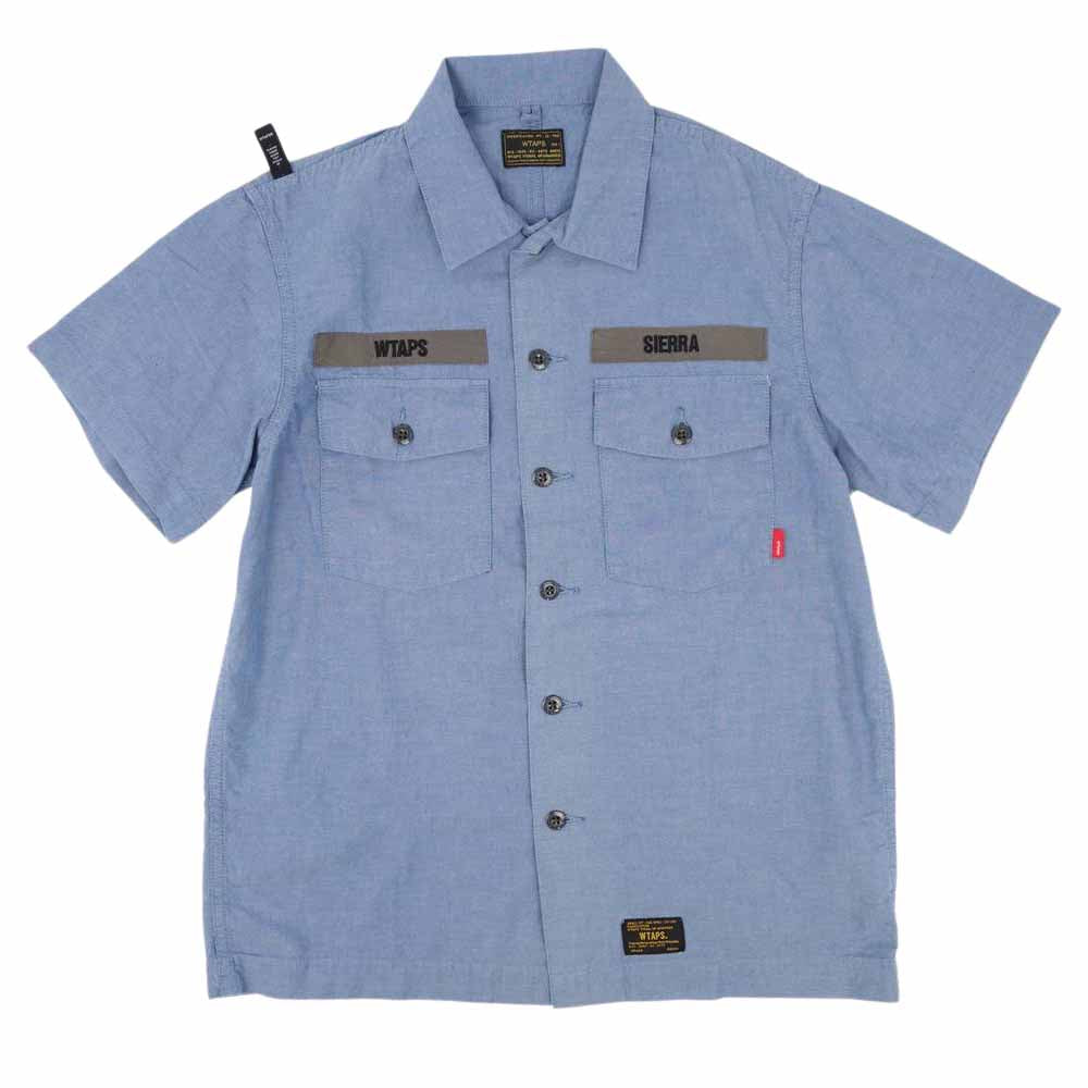 WTAPS ダブルタップス 17SS 171GWDT-SHM02 BUDS SS 01 シャンブレー 半袖 シャツ インディゴブルー系 1【中古】