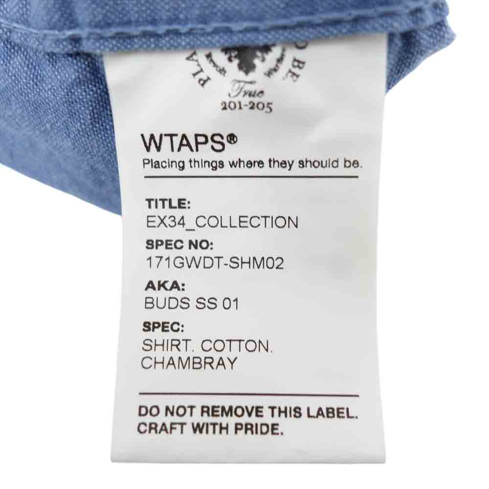 WTAPS ダブルタップス 17SS 171GWDT-SHM02 BUDS SS 01 シャンブレー 半袖 シャツ インディゴブルー系 1【中古】