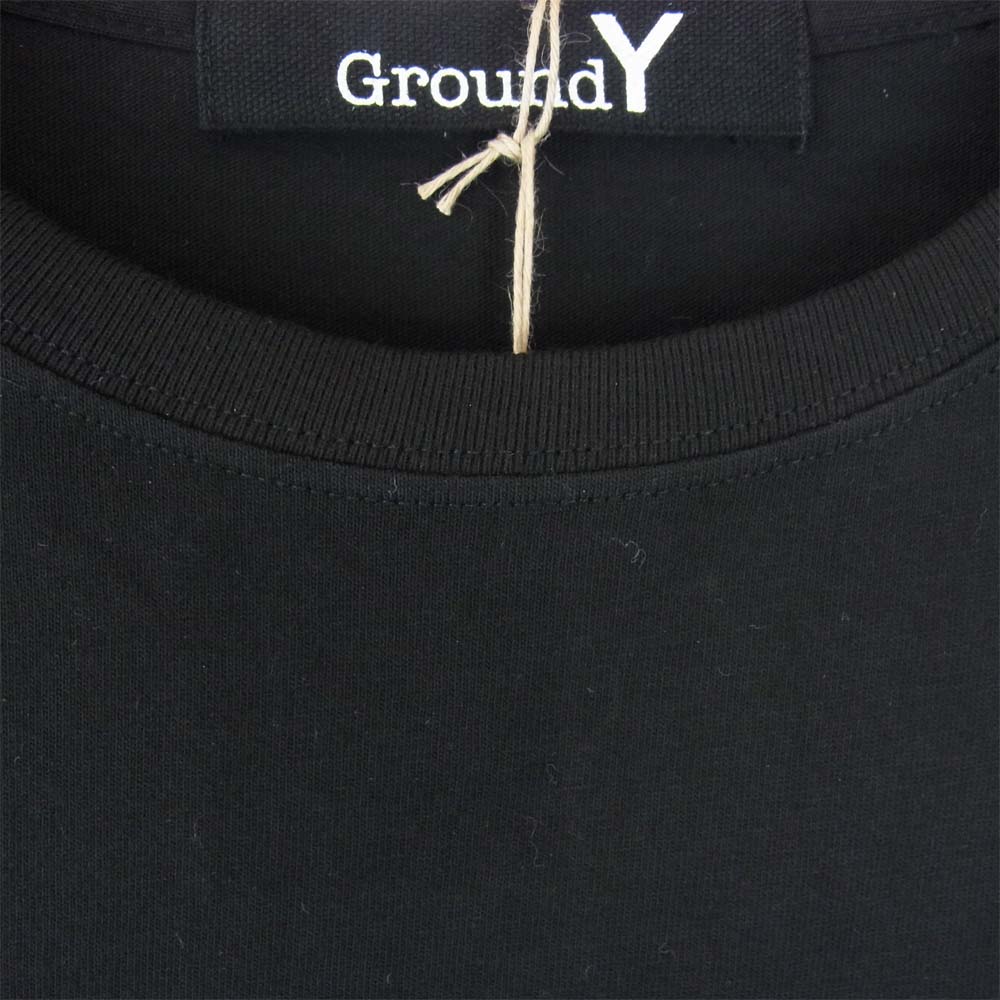 Yohji Yamamoto ヨウジヤマモト GroundY 訳難有 GA-T71-076 PATCHWORK CUT TEE パッチワーク カット Tシャツ ブラック系 4【中古】