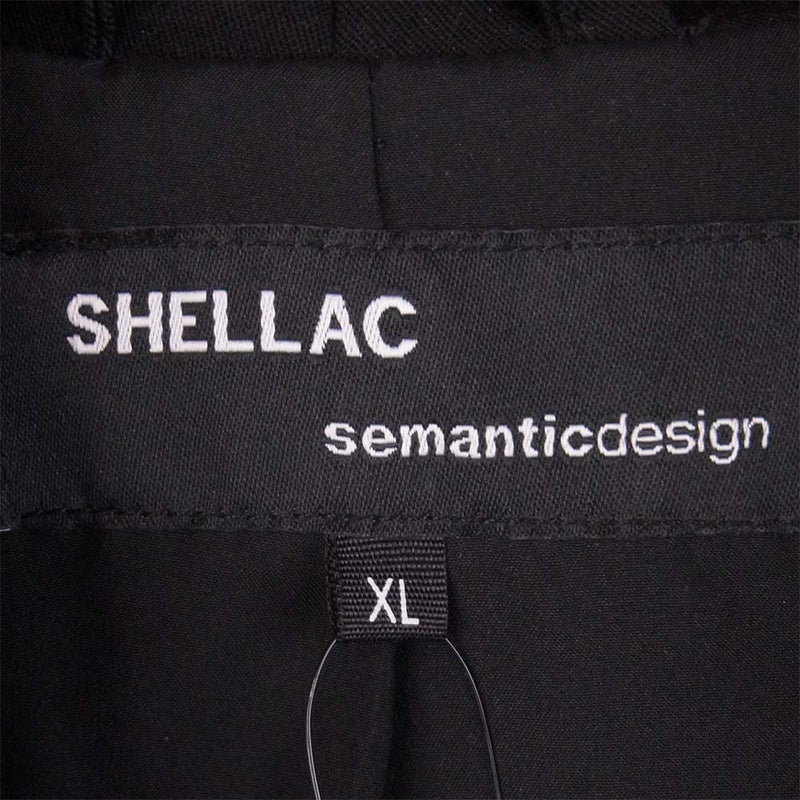 SHELLAC シェラック 511153 ジップ ロング ノースリーブ パーカー ベスト ブラック系 XL【新古品】【未使用】【中古】