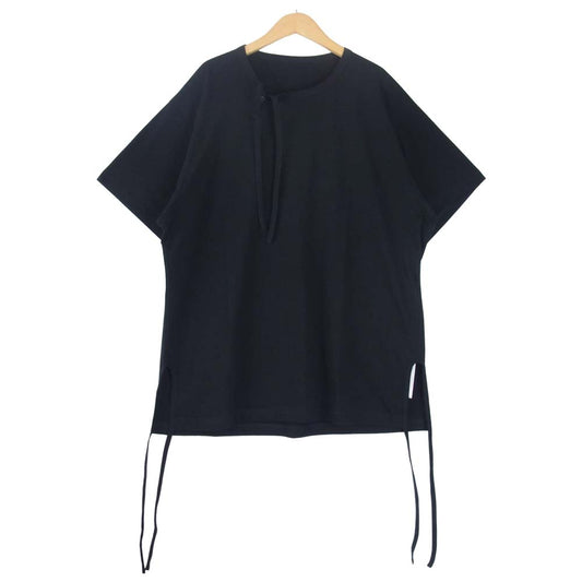 Yohji Yamamoto ヨウジヤマモト GroundY GR-T18-040 Cotton Jersey Piping Sleeves コットン ジャージー Tシャツ ブラック系 3【新古品】【未使用】【中古】