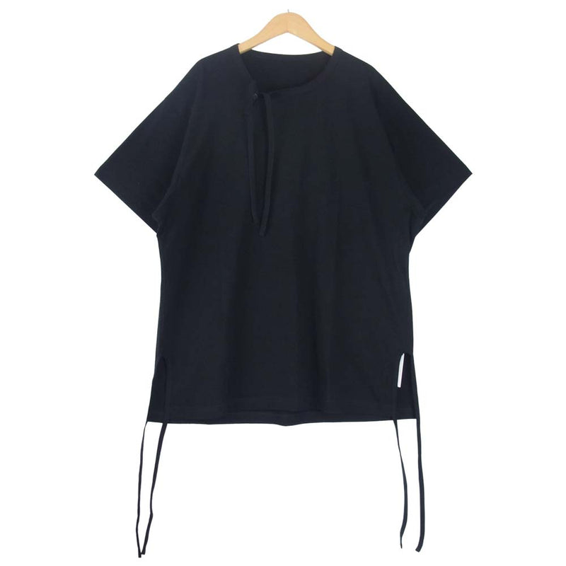 Yohji Yamamoto ヨウジヤマモト GroundY GR-T18-040 Cotton Jersey Piping Sleeves コットン ジャージー Tシャツ ブラック系 3【新古品】【未使用】【中古】