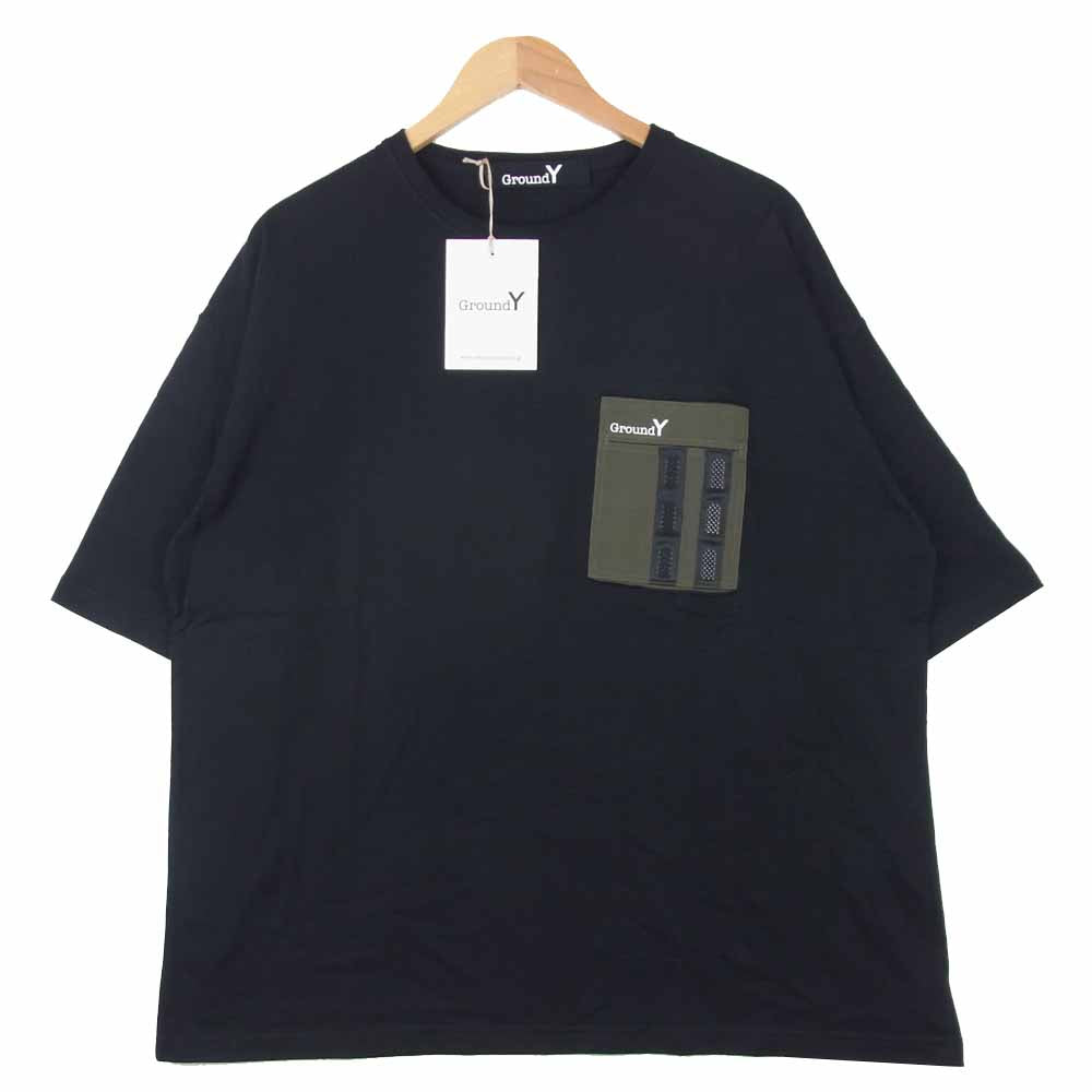 Yohji Yamamoto ヨウジヤマモト GT-T27-070-2 GroundY Cotton Jersey Basic Big Cut Sew コットン ジャージ ベーシック 半袖 Tシャツ ブラック系 04【新古品】【未使用】【中古】