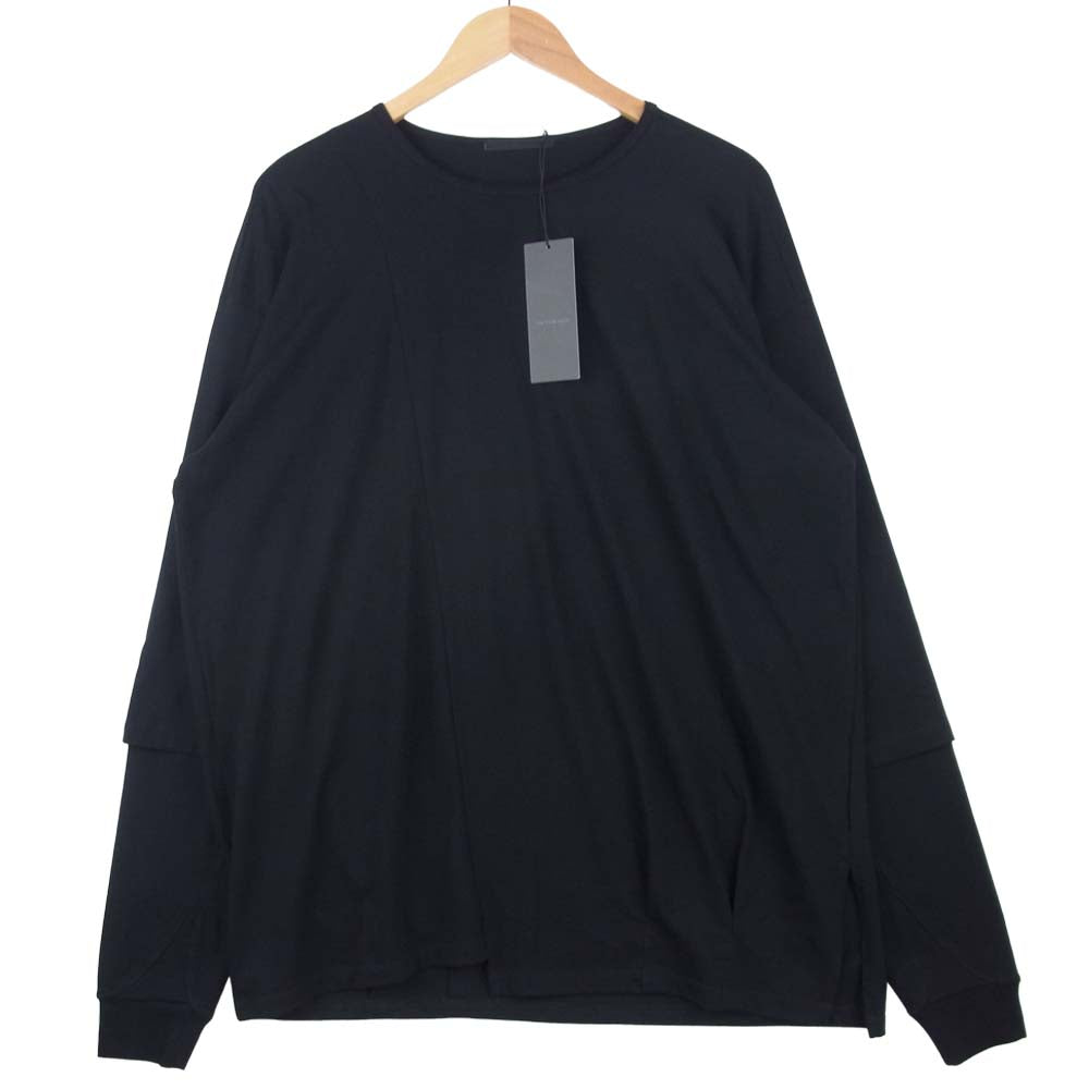 THE VIRIDI-ANNE ザ ヴィリジアン VI-3290-01 ヘム レイヤード スタイル ロング スリーブ 長袖 Tシャツ ブラック系 3【極上美品】【中古】