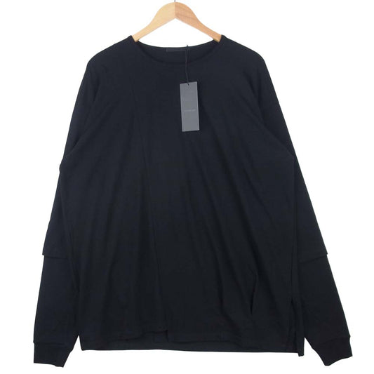 THE VIRIDI-ANNE ザ ヴィリジアン VI-3290-01 ヘム レイヤード スタイル ロング スリーブ 長袖 Tシャツ ブラック系 3【極上美品】【中古】