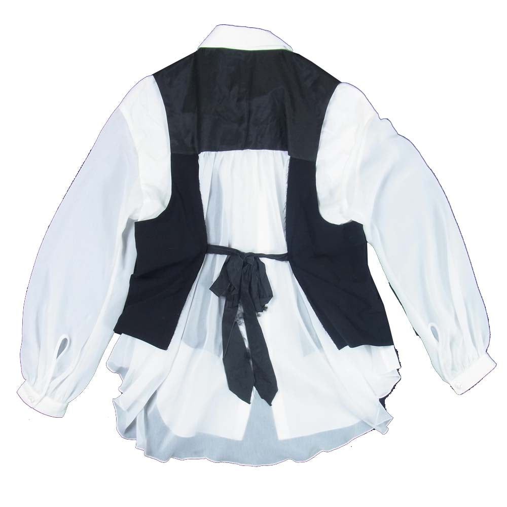 UNDERCOVER アンダーカバー UC1A1404 ジレドッキング シフォン ブラウス ベスト シャツ ブラック系 1【中古】