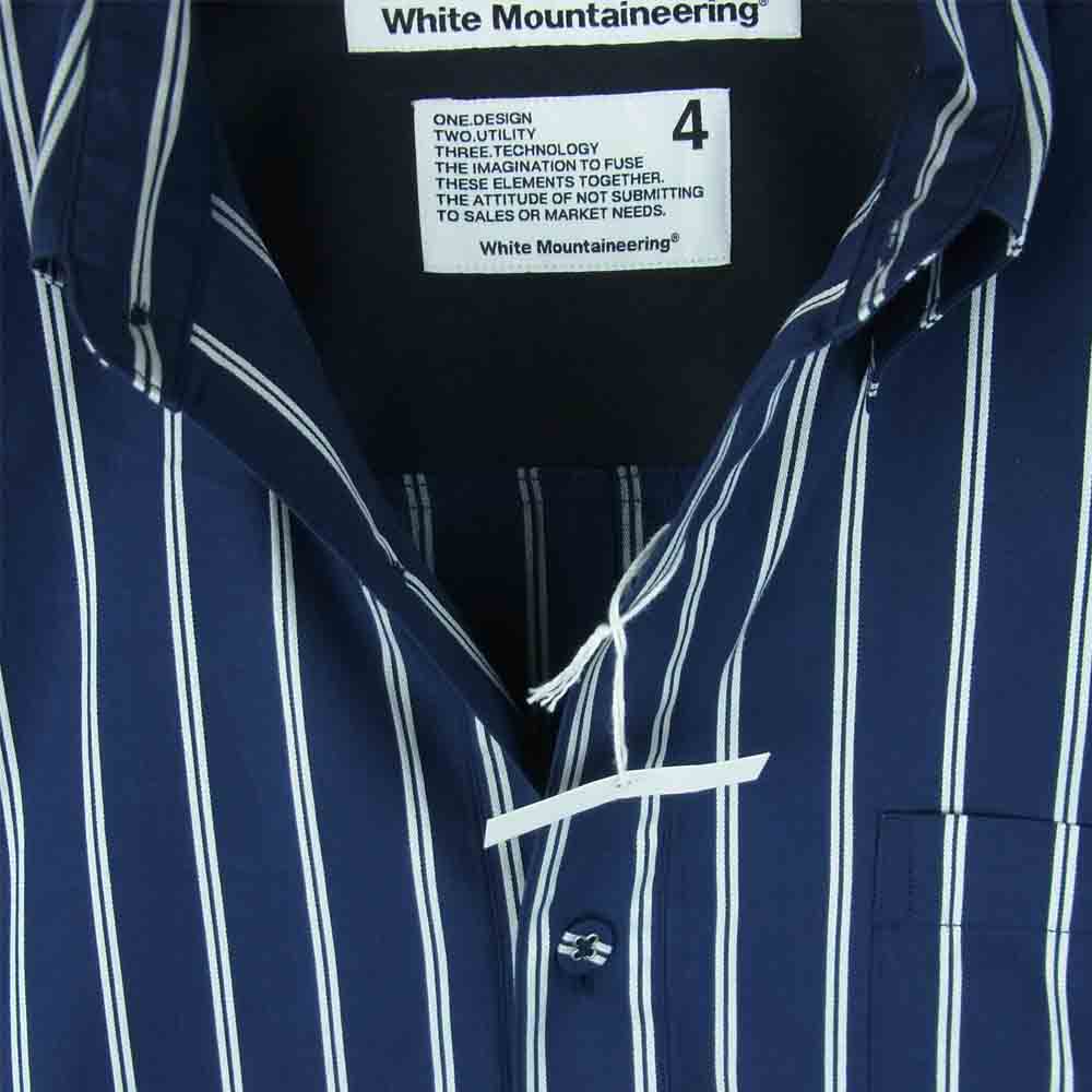 WHITE MOUNTAINEERING ホワイトマウンテニアリング WM2171104 STRIPE LONG PULLOVER SHIRT ストライプ ロング プルオーバー シャツ ネイビー系 4【中古】