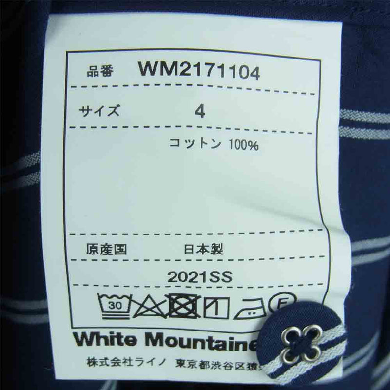 WHITE MOUNTAINEERING ホワイトマウンテニアリング WM2171104 STRIPE LONG PULLOVER SHIRT ストライプ ロング プルオーバー シャツ ネイビー系 4【中古】