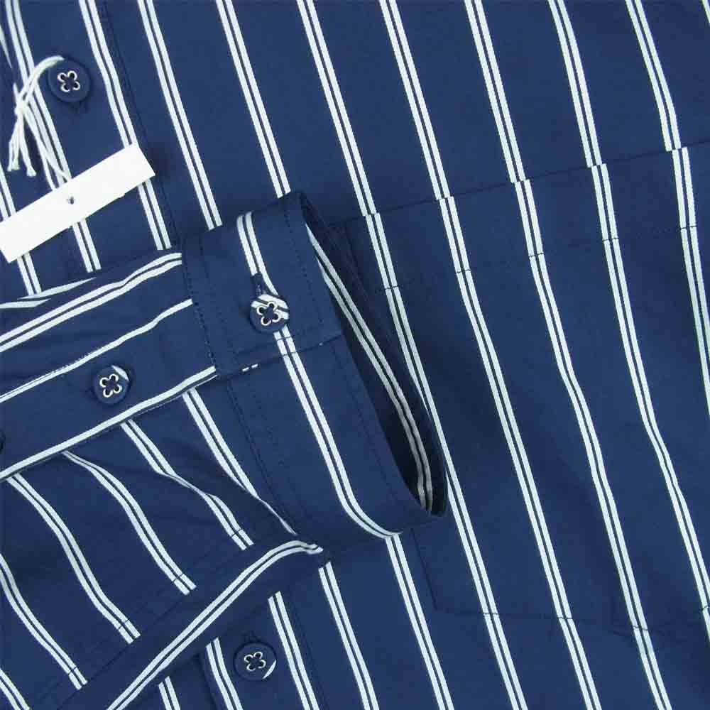 WHITE MOUNTAINEERING ホワイトマウンテニアリング WM2171104 STRIPE LONG PULLOVER SHIRT ストライプ ロング プルオーバー シャツ ネイビー系 4【中古】