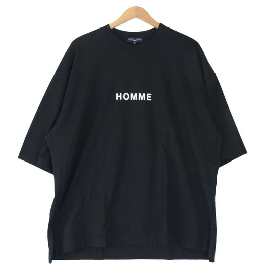 COMME des GARCONS HOMME コムデギャルソンオム HG-T023 HOMME プリント オーバーサイズ 綿度詰 天竺 Tシャツ ブラック系 L【新古品】【未使用】【中古】