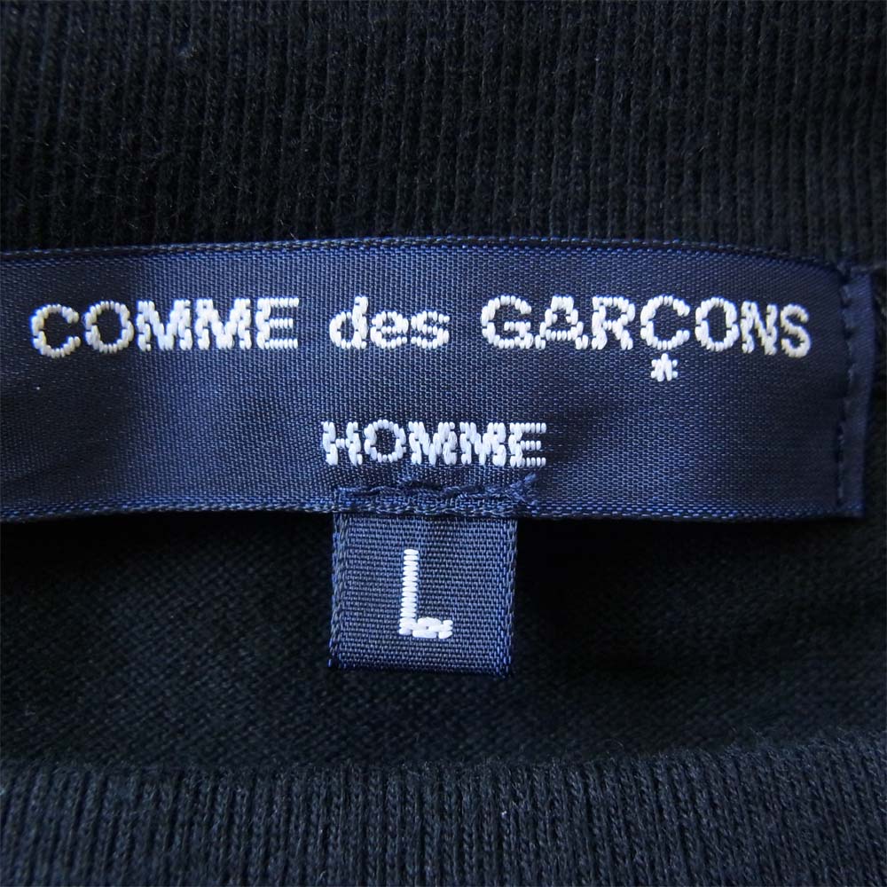 COMME des GARCONS HOMME コムデギャルソンオム HG-T023 HOMME プリント オーバーサイズ 綿度詰 天竺 Tシャツ ブラック系 L【新古品】【未使用】【中古】