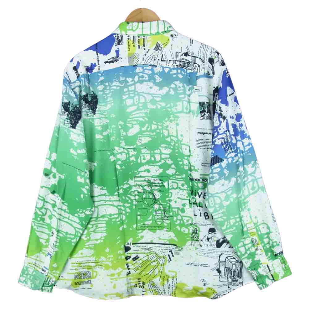uniform experiment ユニフォームエクスペリメント 21SS UE-210001 ASGER JORN FRAGMENT レーヨン100% 総柄 長袖 シャツ ホワイト系 グリーン系 ブルー系 4【新古品】【未使用】【中古】
