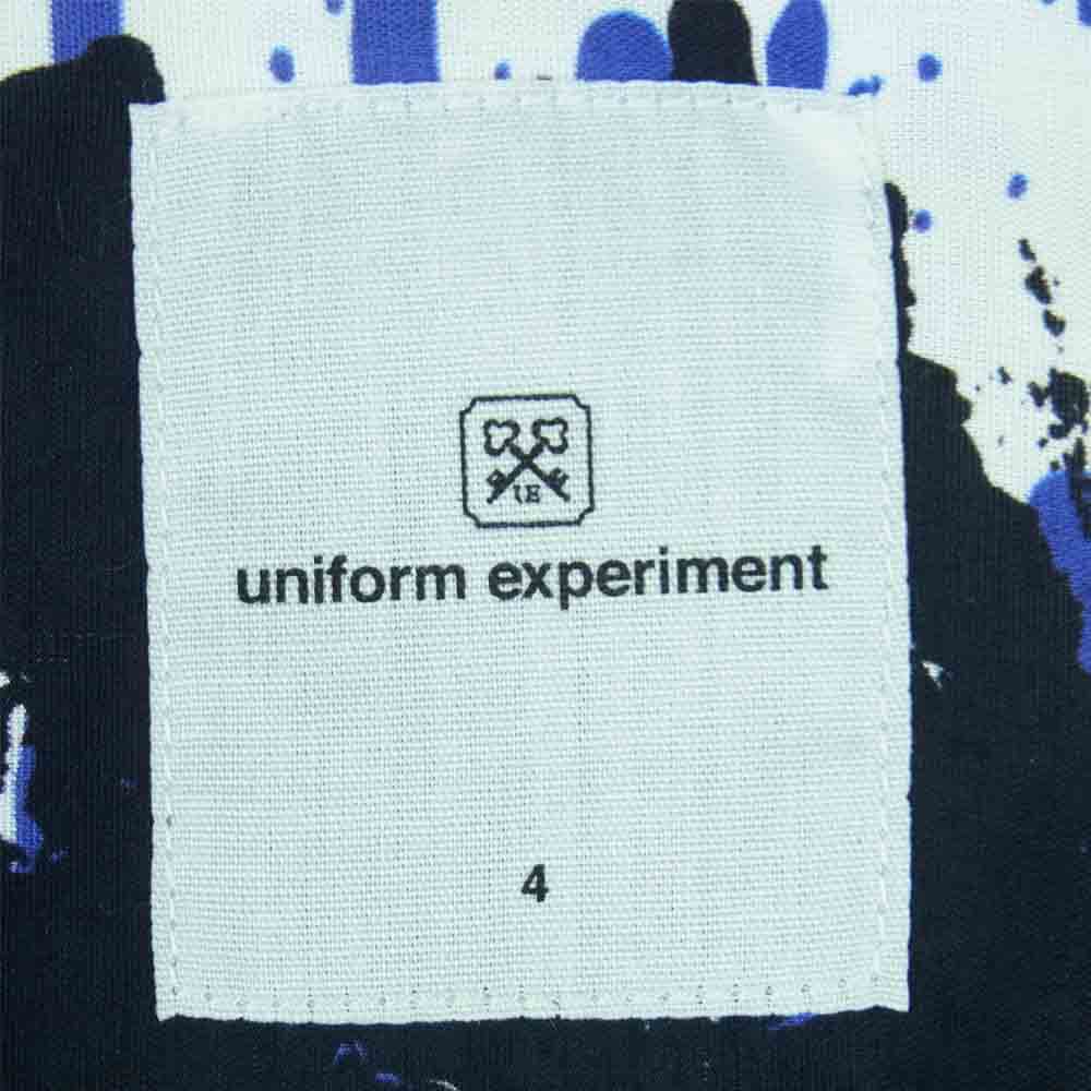 uniform experiment ユニフォームエクスペリメント 21SS UE-210001 ASGER JORN FRAGMENT レーヨン100% 総柄 長袖 シャツ ホワイト系 グリーン系 ブルー系 4【新古品】【未使用】【中古】
