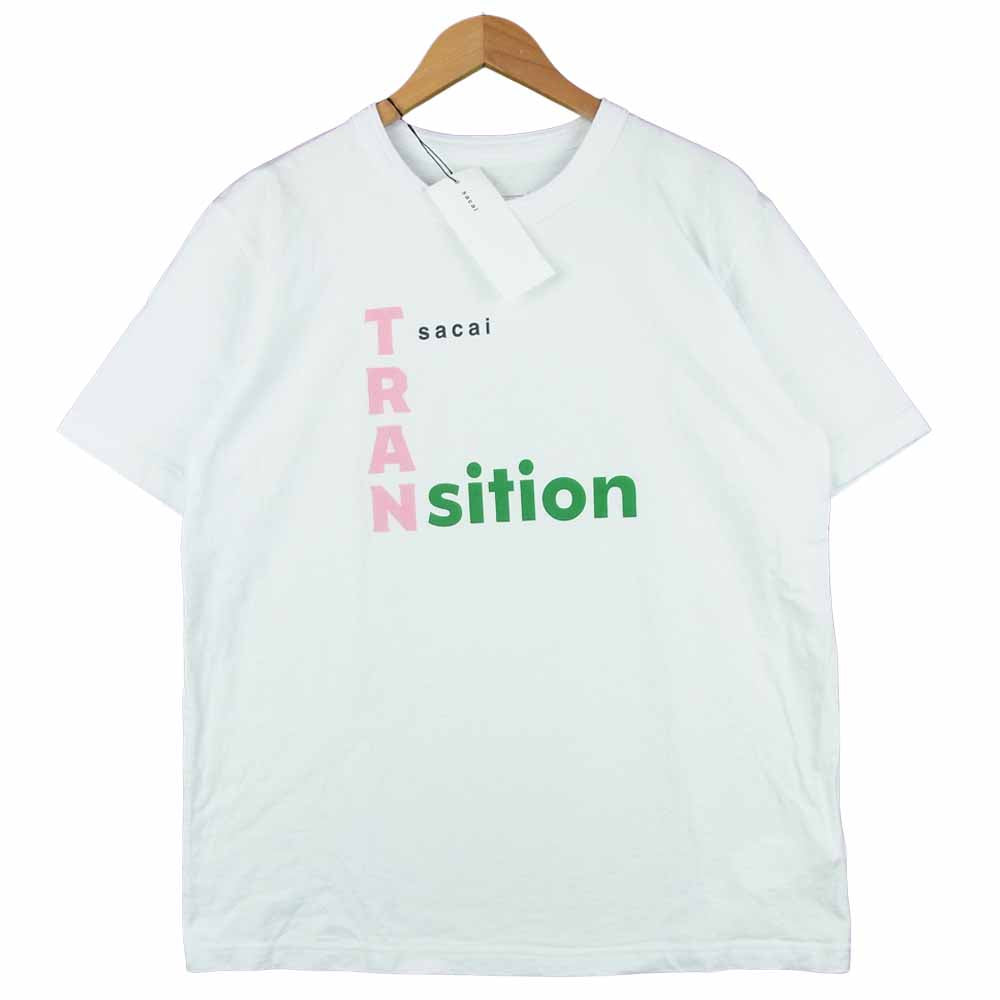 Sacai サカイ 21-0291S TRANsition T-Shirt トランジョン 半袖 Tシャツ ホワイト系 4【極上美品】【中古】