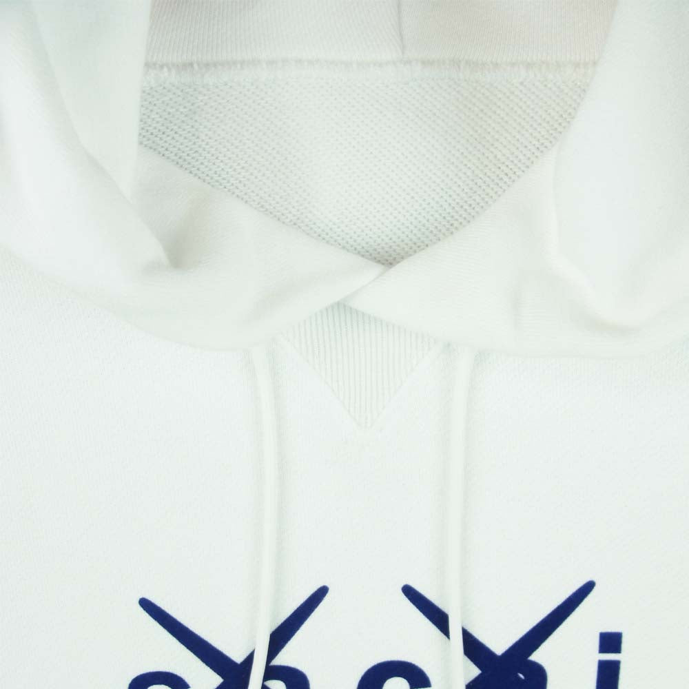 Sacai サカイ 21-0286S 未使用品 KAWS Flock Print Hooide カウズ フロック プリント フーディ パーカー ホワイト系 4【極上美品】【中古】
