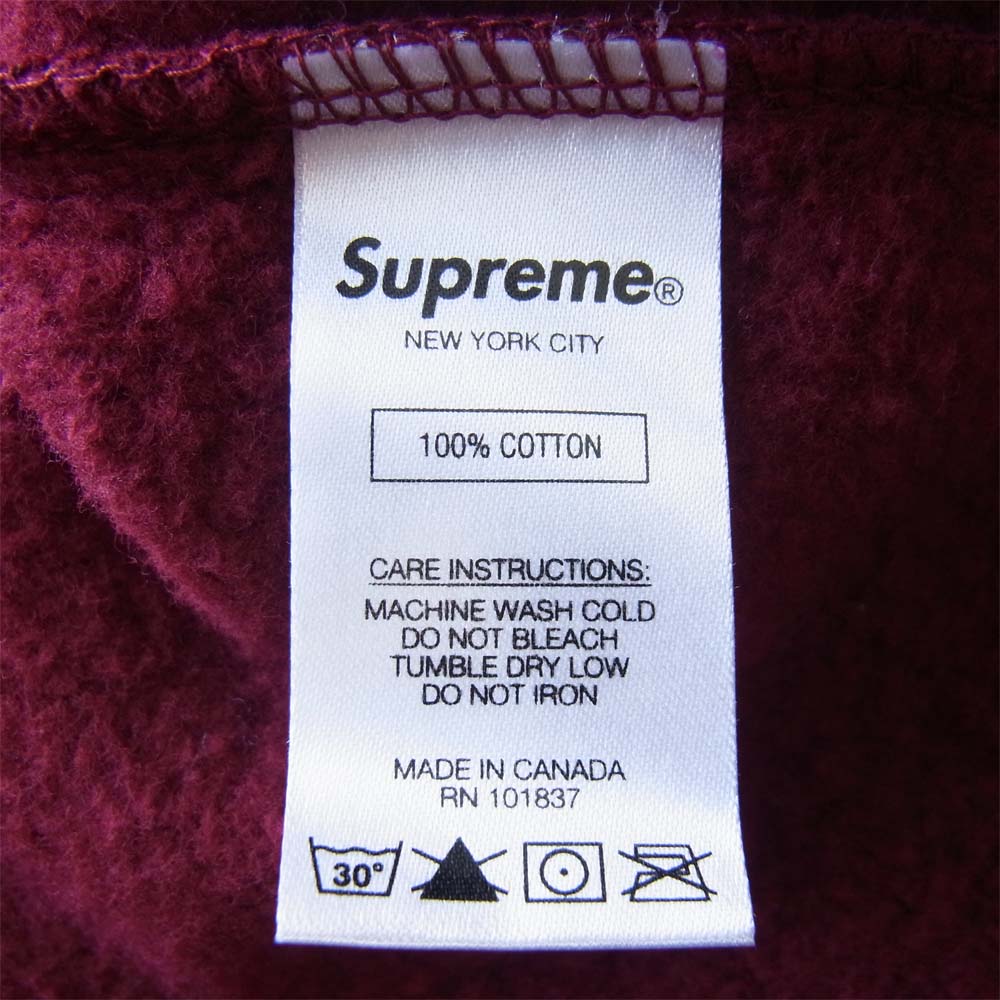 Supreme シュプリーム 20AW Pearl Hooded Sweatshirt スウェット プルオーバー ワインレッド系 M【中古】