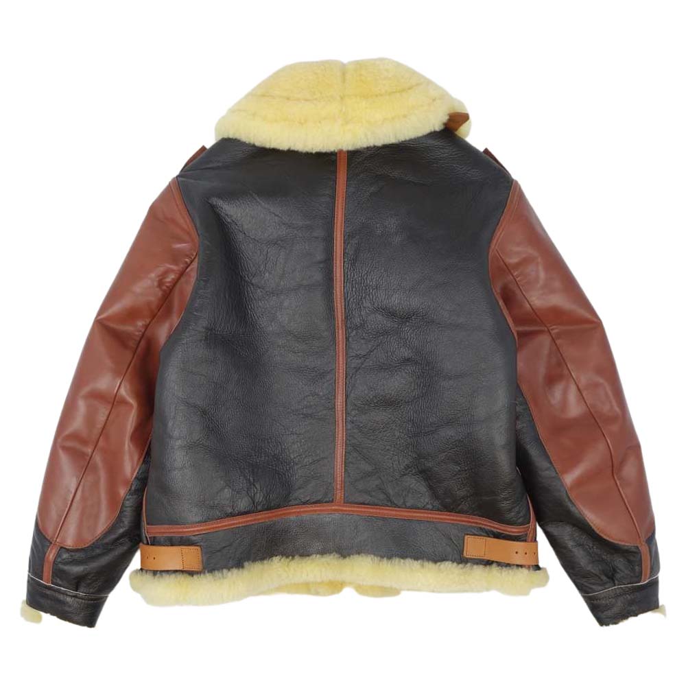 Buzz Rickson's バズリクソンズ BR80110 未使用 type B-3 Rough Wear Clothing Co. DUO-TONE ラフウェア実名復刻 シープスキン × ホースハイド フライト ブラック系 ブラウン系 40【極上美品】【中古】