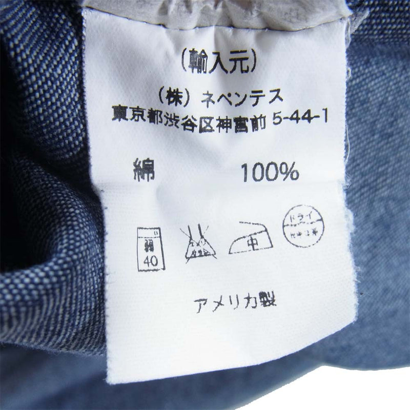 Engineered Garments エンジニアードガーメンツ アメリカ製 山ポケット デニム ワークシャツ インディゴブルー系 S【中古】