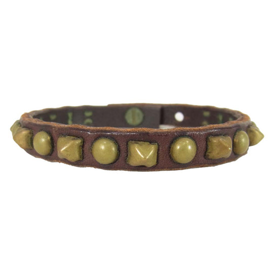 PHIGVEL フィグベル STUDDED BRACELET スタッズ レザー ブラウン系【中古】