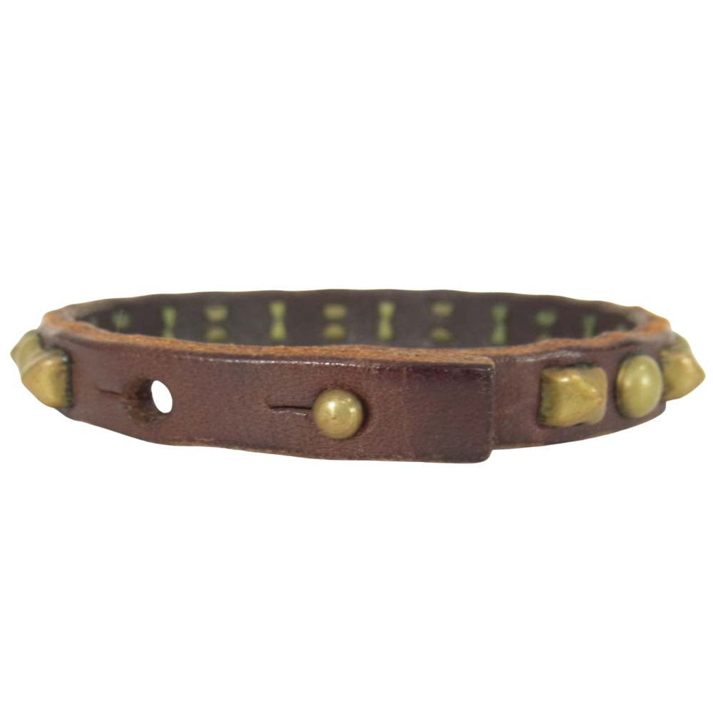PHIGVEL フィグベル STUDDED BRACELET スタッズ レザー ブラウン系【中古】