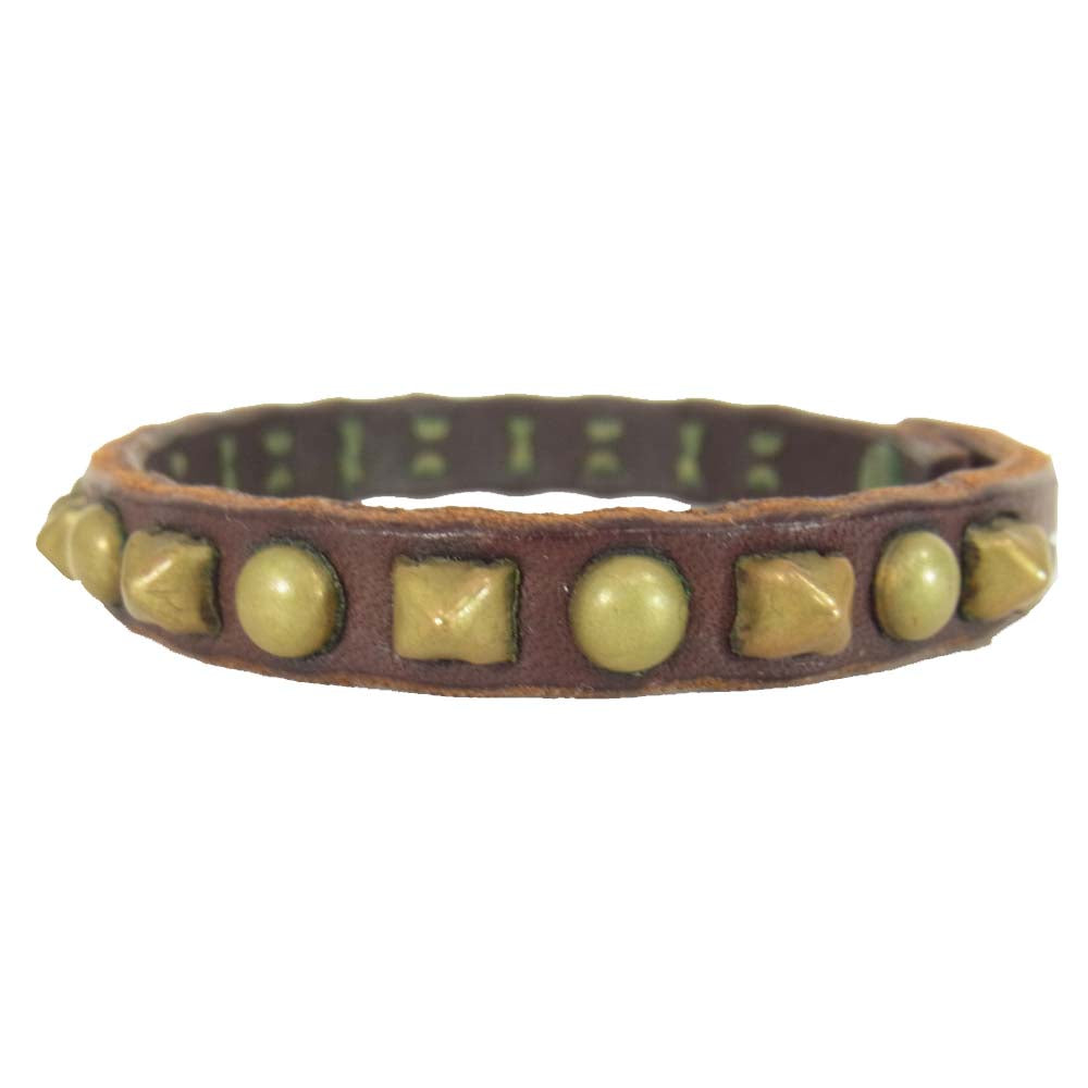 PHIGVEL フィグベル STUDDED BRACELET スタッズ レザー ブラウン系【中古】
