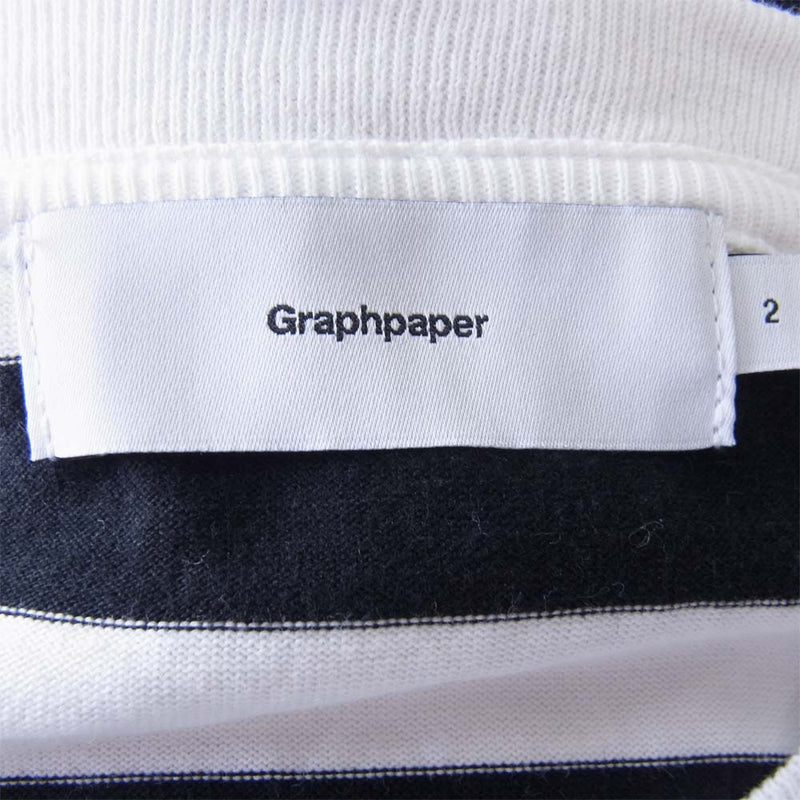 GRAPHPAPER グラフペーパー GM201-70149B Border S/S Pocket Tee ボーダー 半袖 ポケット Ｔシャツ ブラック系×ホワイト系 2【中古】
