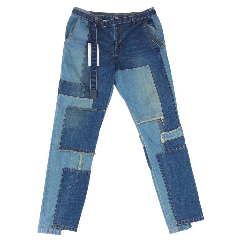 Sacai サカイ 21SS  21-02512M Patch Work Denim Pants パッチワーク デニム パンツ インディゴブルー系 3【美品】【中古】