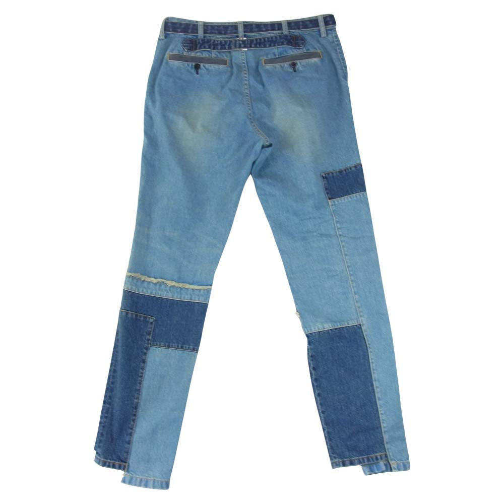 メンズ sacai 21ssのパッチワークデニム