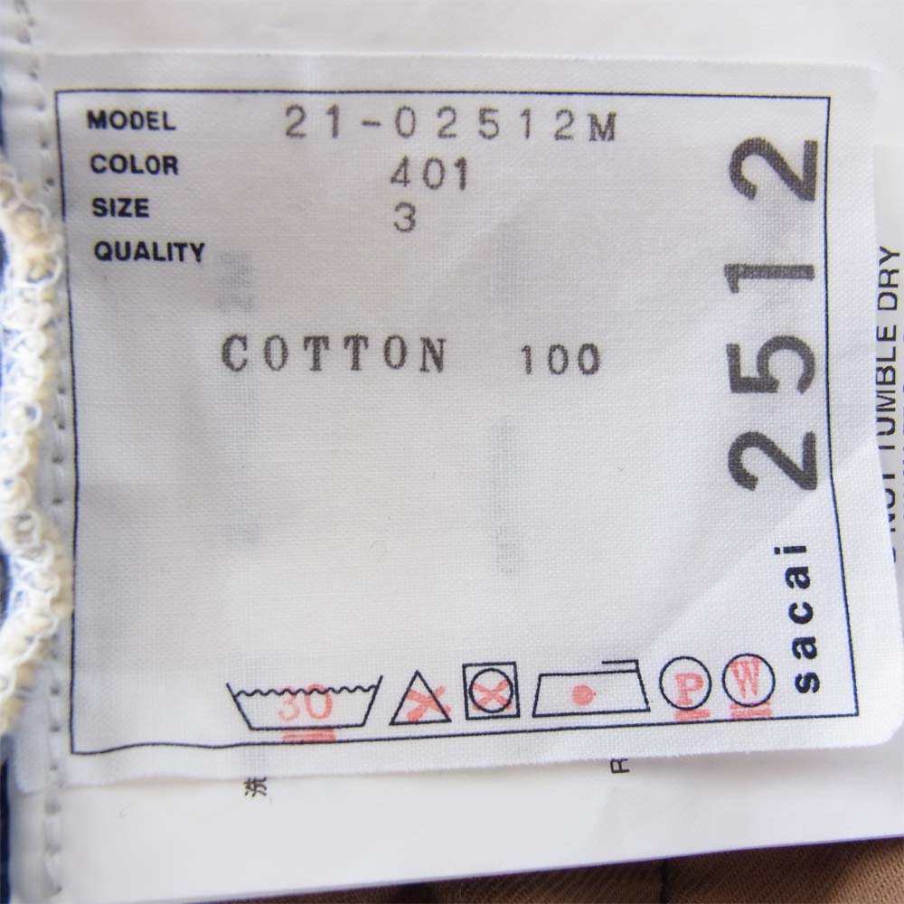 Sacai サカイ 21SS 21-02512M Patch Work Denim Pants パッチワーク