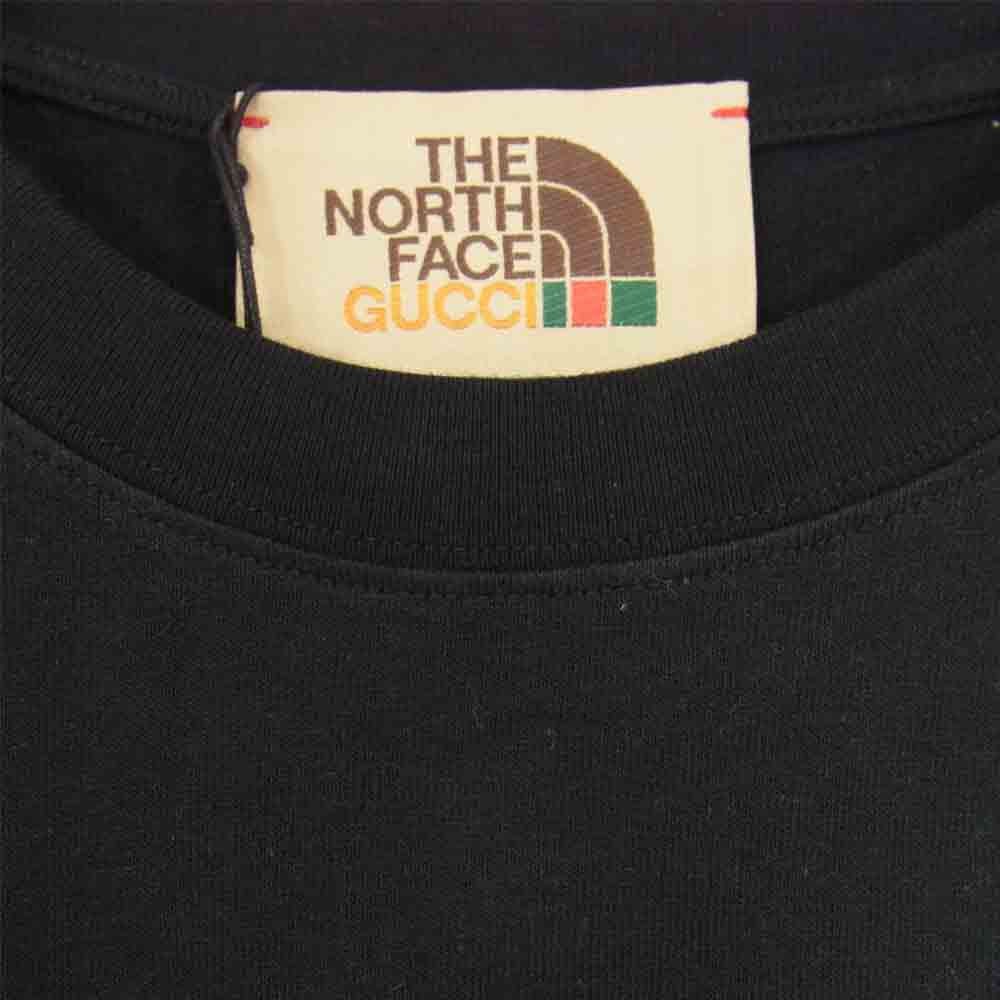 GUCCI グッチ 61036 XJDCL THE NORTHFACE ノースフェイス 国内正規品 フロントロゴ オーバーサイズ Tシャツ ブラック系 S【美品】【中古】